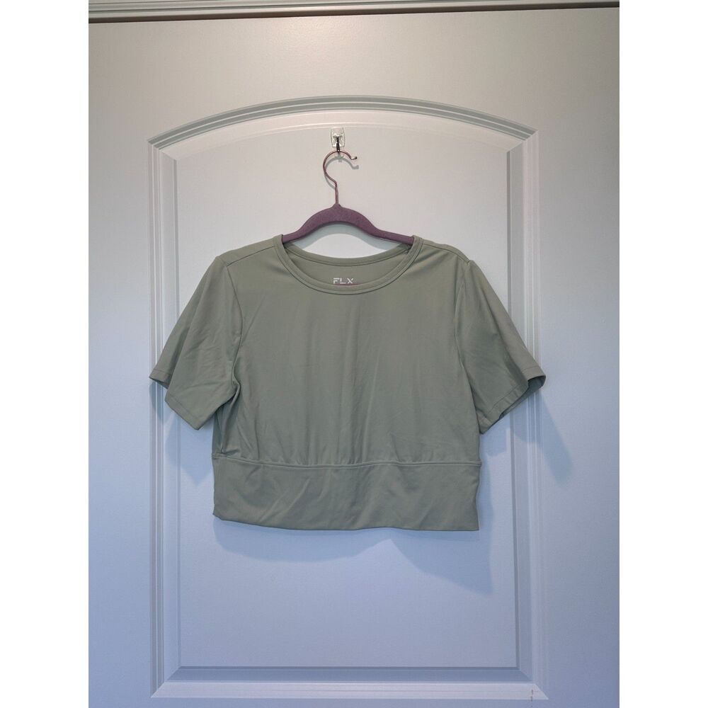 FLX Cropped Athletic Top Sage Green Size Large